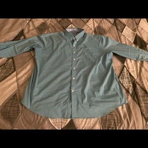 Mens Izod blue plaid button down 2xl xxl